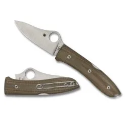 SPYDERCO SpyOpera Brown PlainEdge Folding Knife (C255CMP)