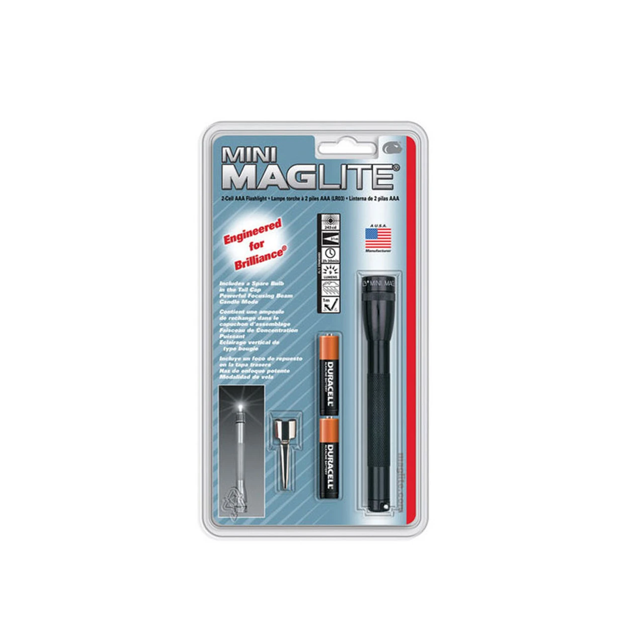 MAGLITE Black Mini Incandescent Flashlight (M3A016) - Image 3