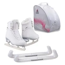 JACKSON ULTIMA Womens Finesse JS180 With Guardog Skate Guards / Jackson Skate Bag JL350 Fleece Medium Figure Ice Skates