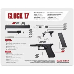 1800GunsAndAmmo Universal Gun Cleaning Mat 16x20 For Glock (MAT-GLOCK-17)
