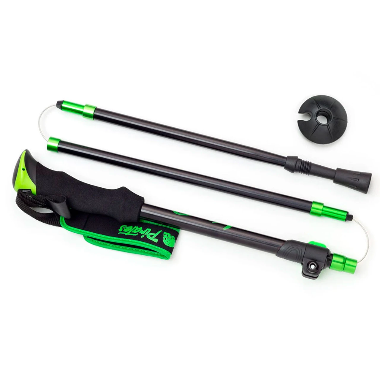 WHITEWOODS Side Arm 5-piece Telescopic 7075 Aluminum Green Ski Pole (SAA) - Image 2
