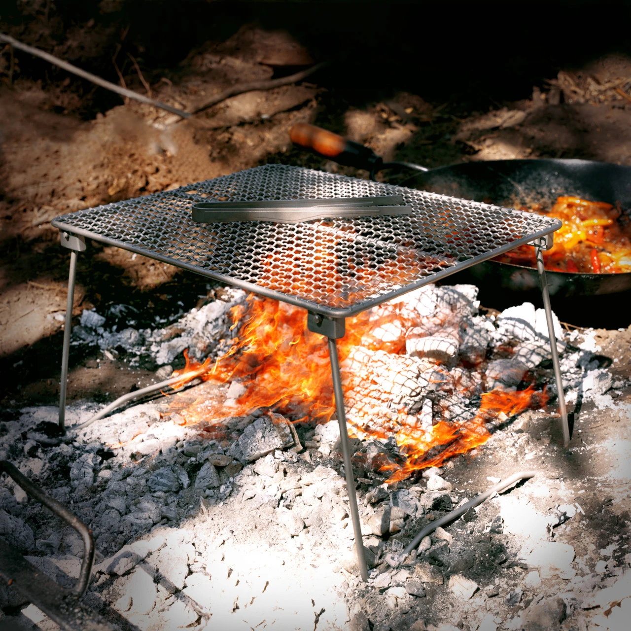 GRITR Titanium Grill Mesh With Protective Case, Titanium Tongs, Hanging Hooks - Image 5