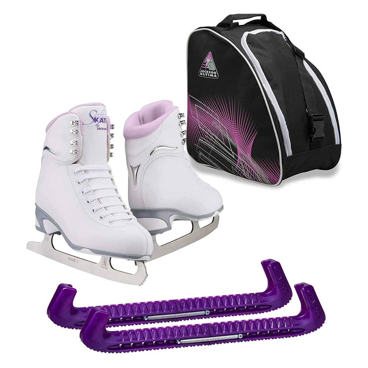 JACKSON ULTIMA Girls Finesse JS181 With Guardog Skate Guards / Jackson Skate Bag JL350 Purple Medium Figure Ice Skates - Image 6