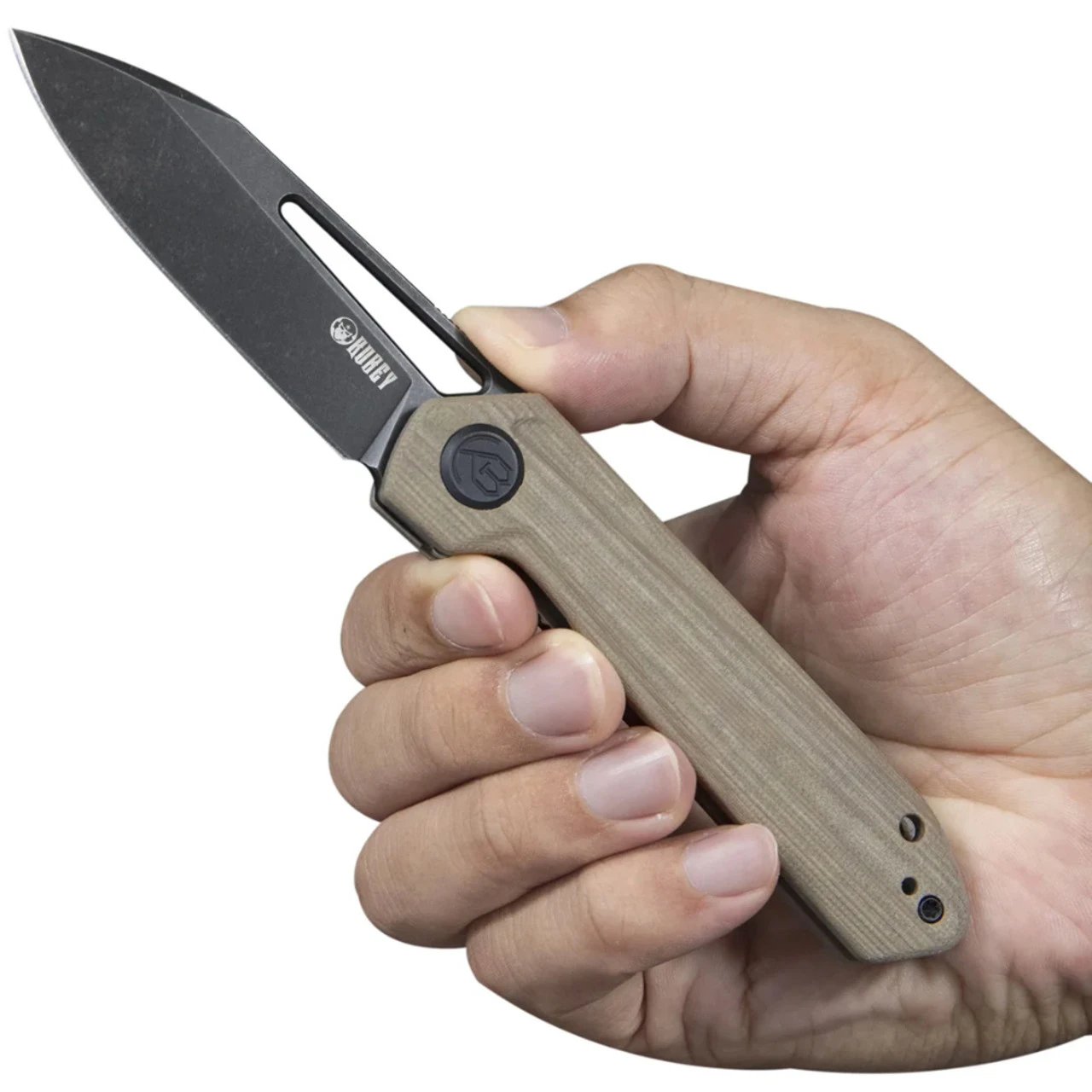 KUBEY Royal Linerlock Black/Tan Folding Knife (KUB321E) - Image 5