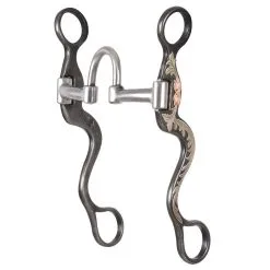 CLASSIC EQUINE Floral Scroll Tool Box 8in Cavalry Shank Bit With Correction (TBBIT38CS10)