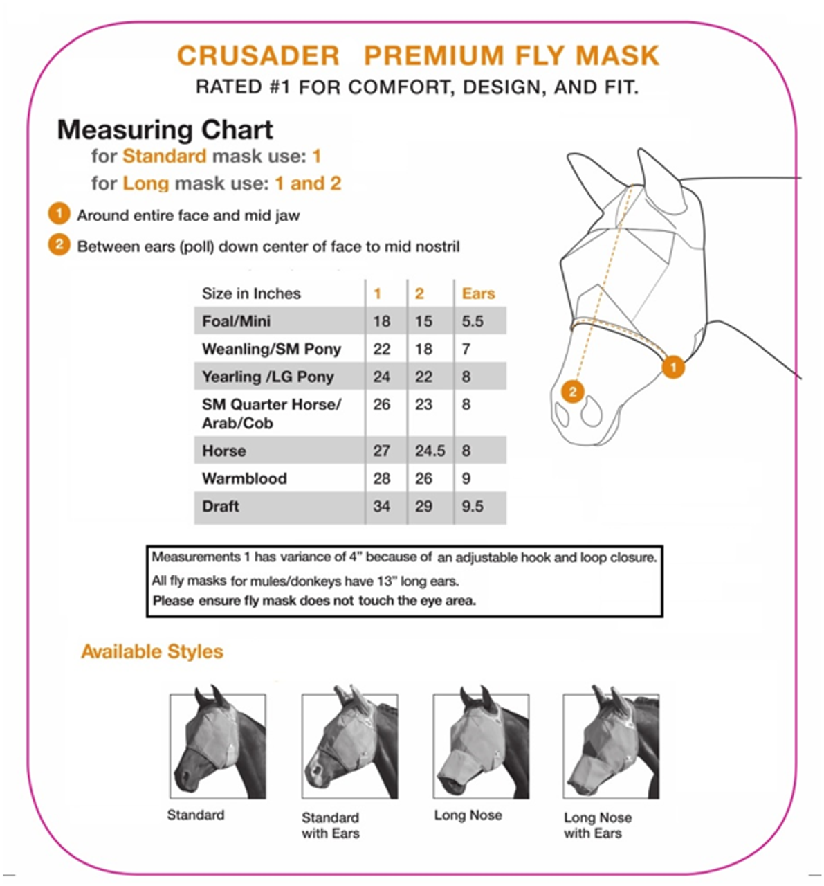 Cashel Company CASHEL Crusader Long Nose Fly Mask With Ears - Image 5