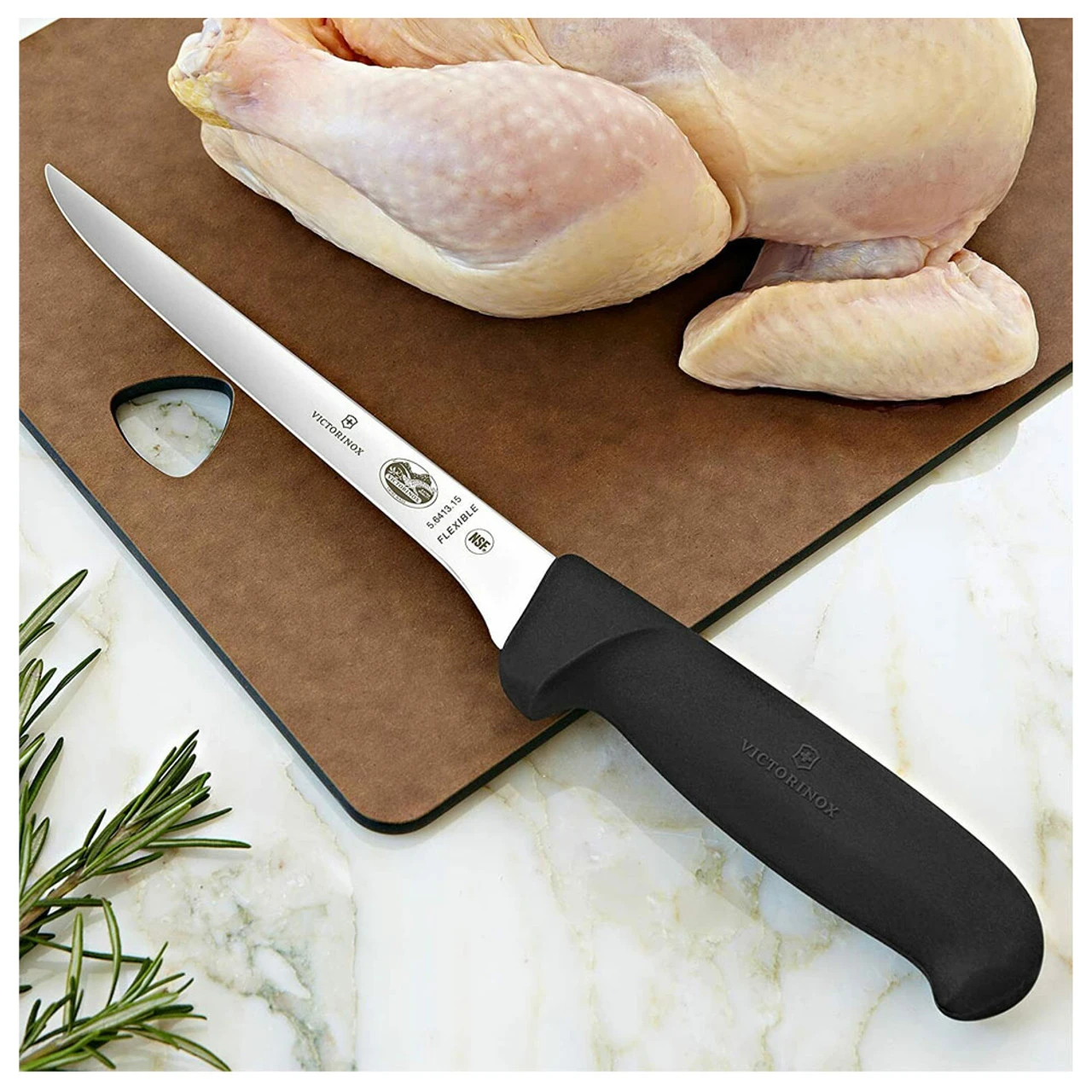 VICTORINOX 6in Narrow Flexible Boning Knife With Black Fibrox Pro Handle (5.6413.15-X6) - Image 2