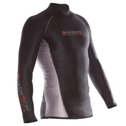 SHARKSKIN Men's Chillproof Long Sleeve Black/Silver Shirt (SSCPLS)