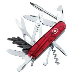 VICTORINOX Swiss Army CyberTool 34 Ruby Pocket Knife With Bit Case (1.7725.T-X1)