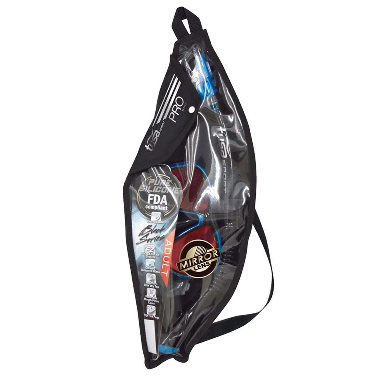 TUSA Powerview Dry Black/Black Silicone Adult Mask And Snorkel Combo With Mirror Lens (UC-2425PMQB-BKB) - Image 4