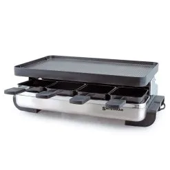 SWISSMAR Stelvio 8 Person Stainless Steel Raclette Grill With Aluminum Top (KF-77080)