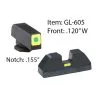 AMERIGLO For Glock CAP Green Tritium LumiGreen Square Outline Front And Lime Green Line Rear Sights (GL-605)