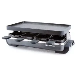 SWISSMAR Classic 8 Person Anthracite Raclette Grill With Aluminum Non-Stick Top (KF-77041)