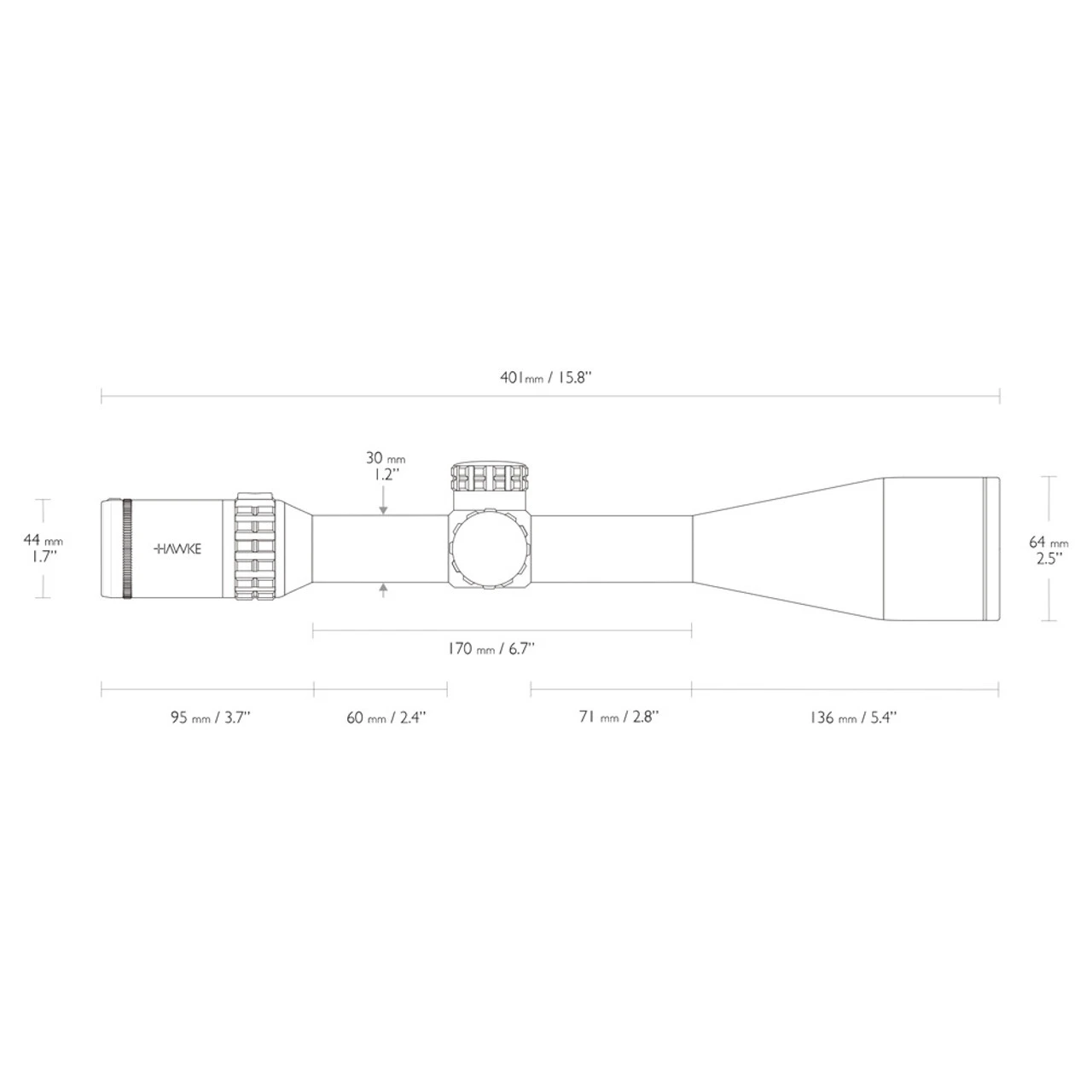 HAWKE Frontier 30 SF 5-30x56 SFP LR Dot 16x IR Black Riflescope (18440) - Image 4