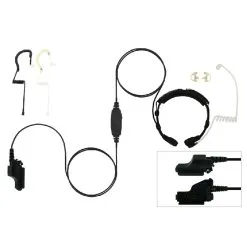 EAR HUGGER SAFETY Throat Microphone Headset With PTT On Connector For Motorola Astro HT, XTS, MT, MTX (EH-TM-1000)