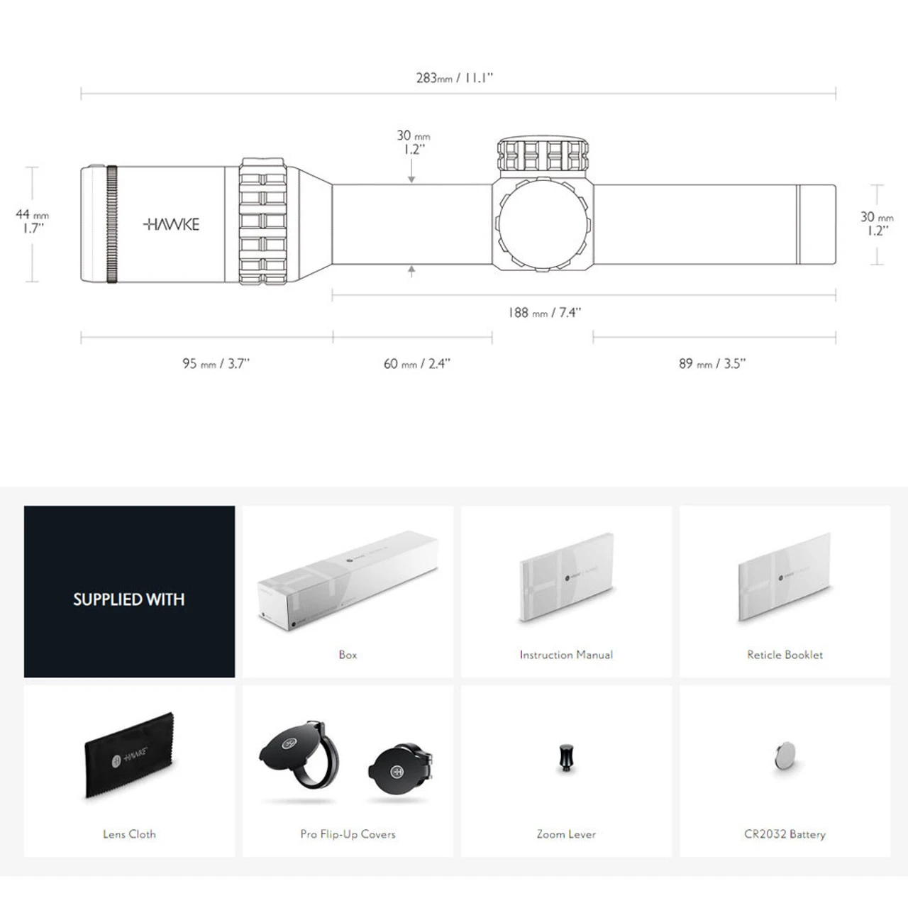 HAWKE Frontier 30 1-6x24 L4A Dot IR Black Riflescope (18400) - Image 4