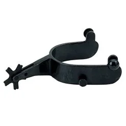 WEAVER LEATHER Men's 22-1/2 Degree Offset Bull Riding Black Steel Spurs (25-8023)