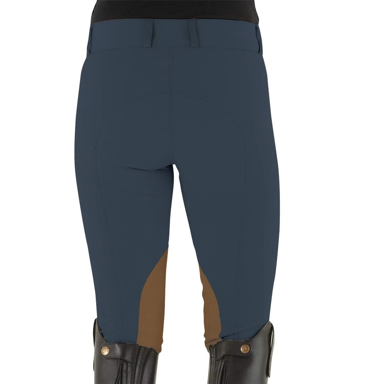 OVATION Ladies Celebrity Slim Secret EuroWeave DX Front Zip Full Seat Midnight Navy Breeches (467848MDTNV)