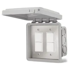 INFRATECH Duplex Stack Switch Dual Flush Mount Controller With Weatherproof Cover (14-4315)