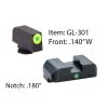 AMERIGLO For Glock Tritium I-Dot 2 Dot Green Front And Rear Sights (GL-301)