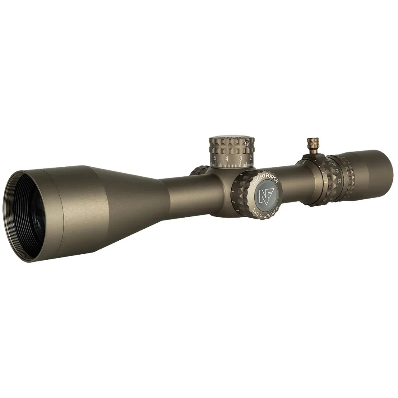 NIGHTFORCE NX8 4-32x50mm F1 ZeroStop .1 MRAD DigIllum PTL TReMoR3 Dark Earth Riflescope (C666) - Image 4