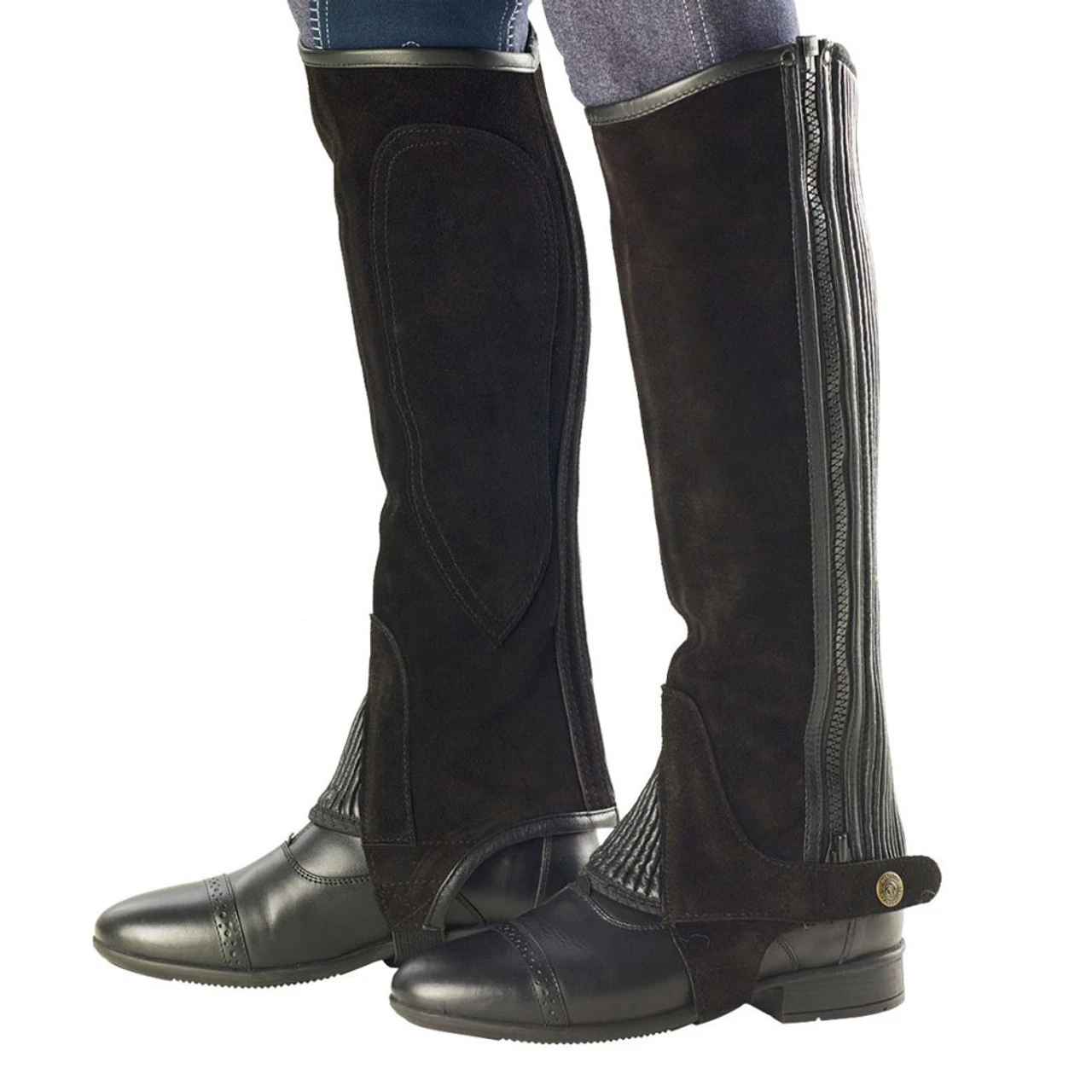 OVATION Women's Ribbed Suede Black Half Chap (464334BLK) - Image 4