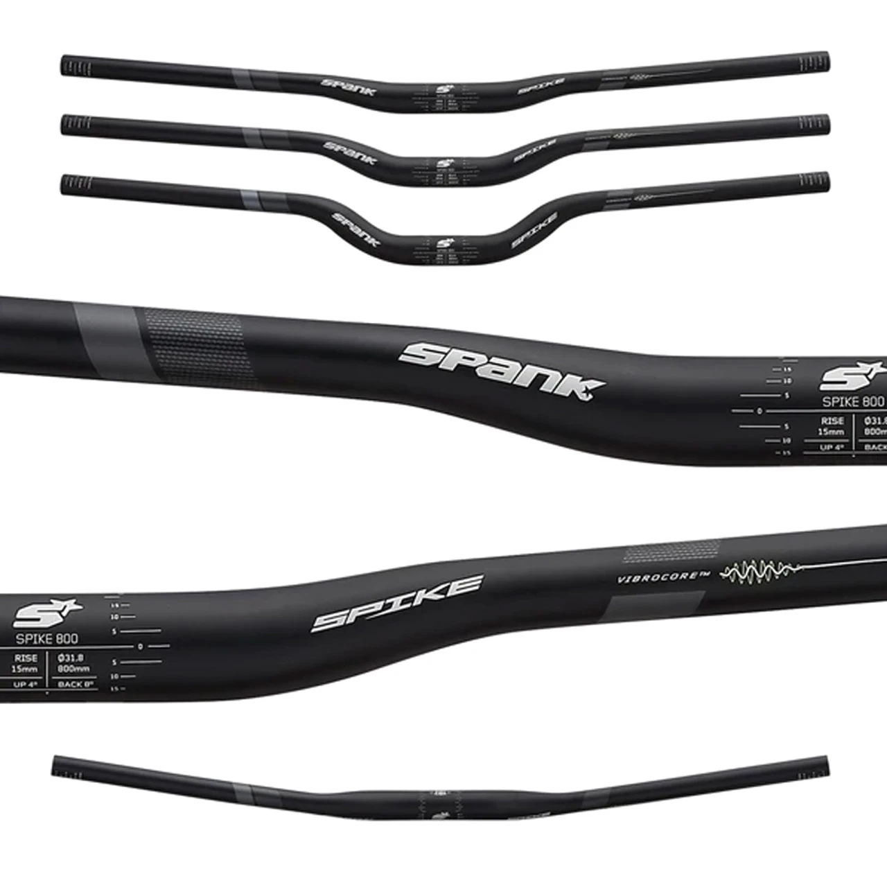 SPANK Spike 800 Vibrocore Ltd Edition 15mm Rise Black Handlebar (E03777R15AM8SPK) - Image 2