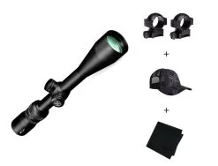 VORTEX Sonora 4-12x44 Dead-Hold BDC MOA Reticle Riflescope W/ Medium 1in Scope Rings, Black Camo Hat And Microfiber Cloth (VOR-SON-412+RING-M+121-53-BCA+MF)