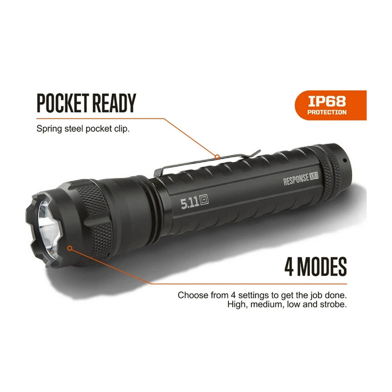 5.11 TACTICAL Response XR1 Black Flashlight (53401-019) - Image 3