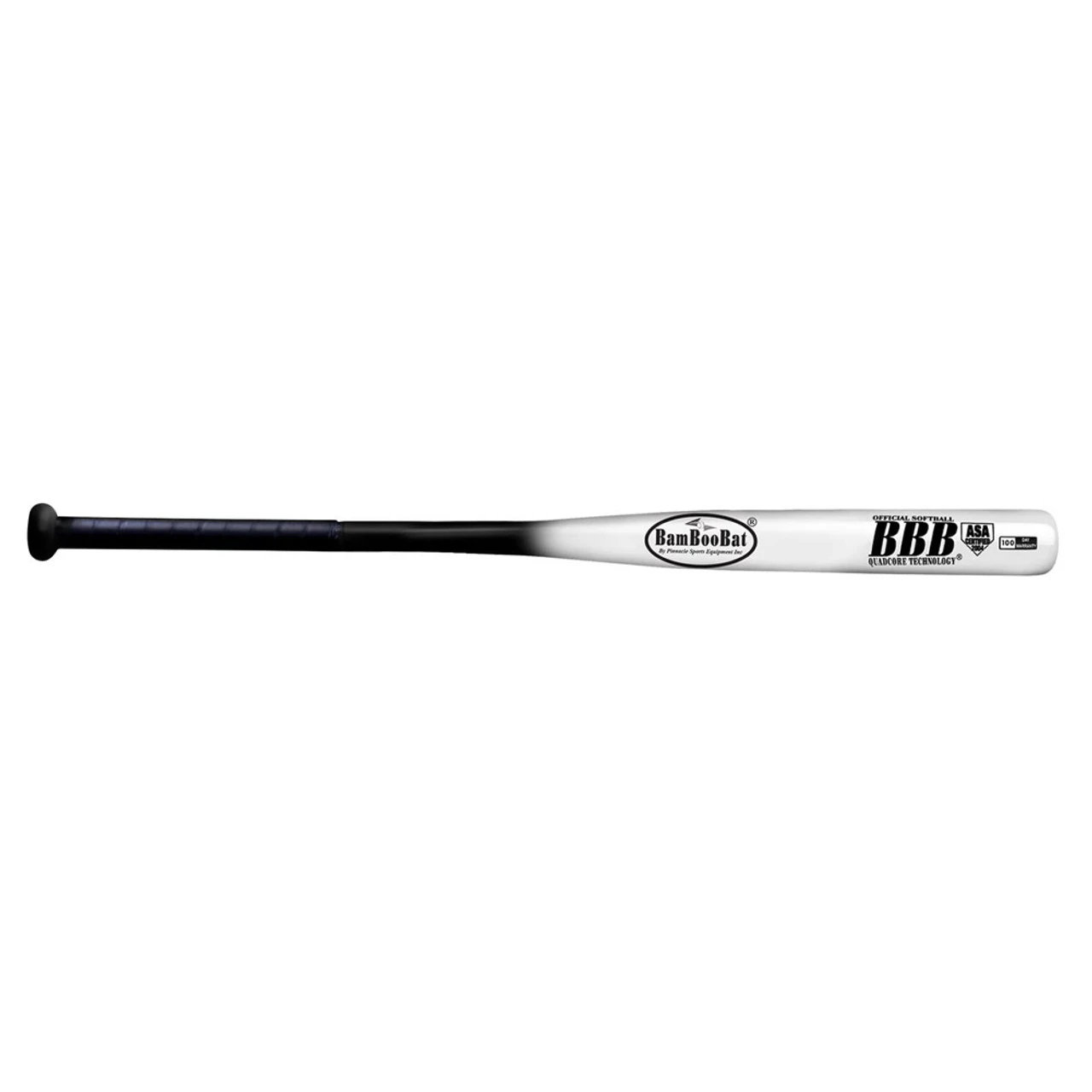 BAMBOOBAT BY PINNACLE SPORTS EQUIPMENT INC BAMBOOBAT Adult Black Handle/White Barrel 34in Softball Bat (HBBW34S)