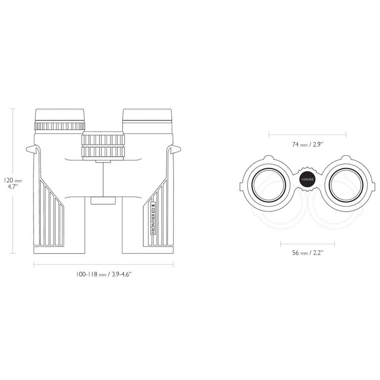 HAWKE Frontier ED X 10x32 Grey Binoculars (38408) - Image 4