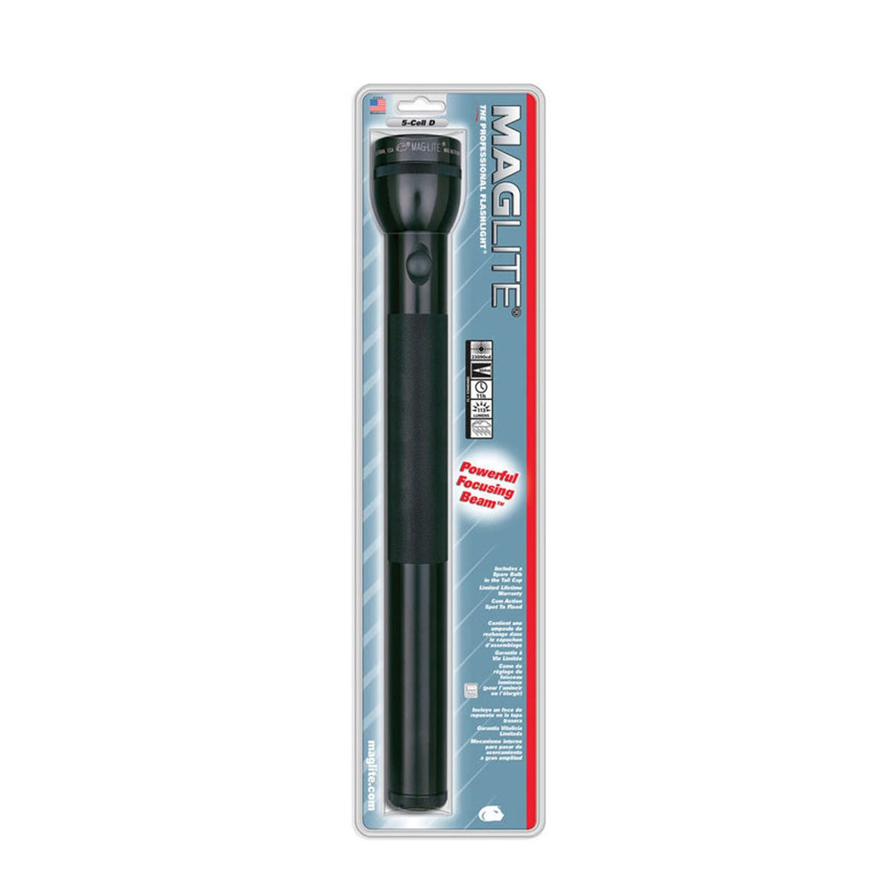 MAGLITE Black Incandescent Flashlight (S5D016)