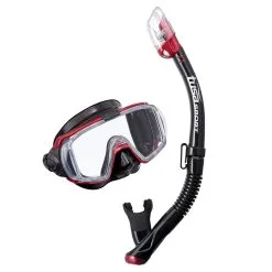 TUSA Visio Tri-Ex Metallic Red/Black Adult Mask And Snorkel Combo (UC-3125PQB-MDR)