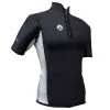 SHARKSKIN Men's Chillproof Short Sleeve Chest Zip Black/Silver Top (SSCPSSCZBK)