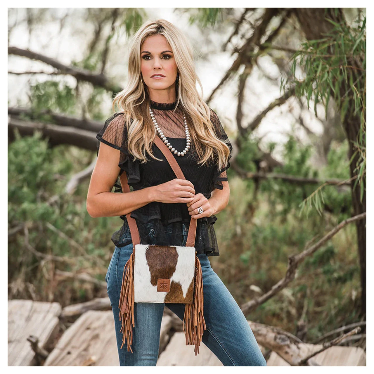 STS RANCHWEAR Cowhide Miss Kitty Brown Crossbody Bag (STS32657) - Image 3