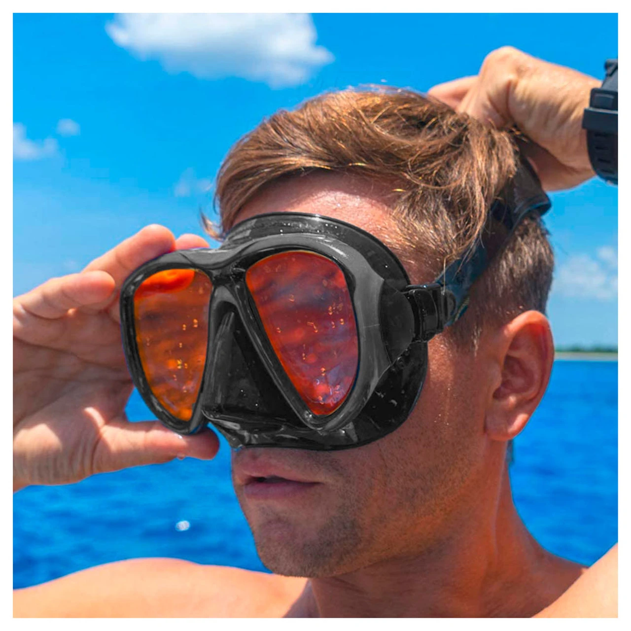 TUSA Powerview Dry Black/Black Silicone Adult Mask And Snorkel Combo With Mirror Lens (UC-2425PMQB-BKB) - Image 5