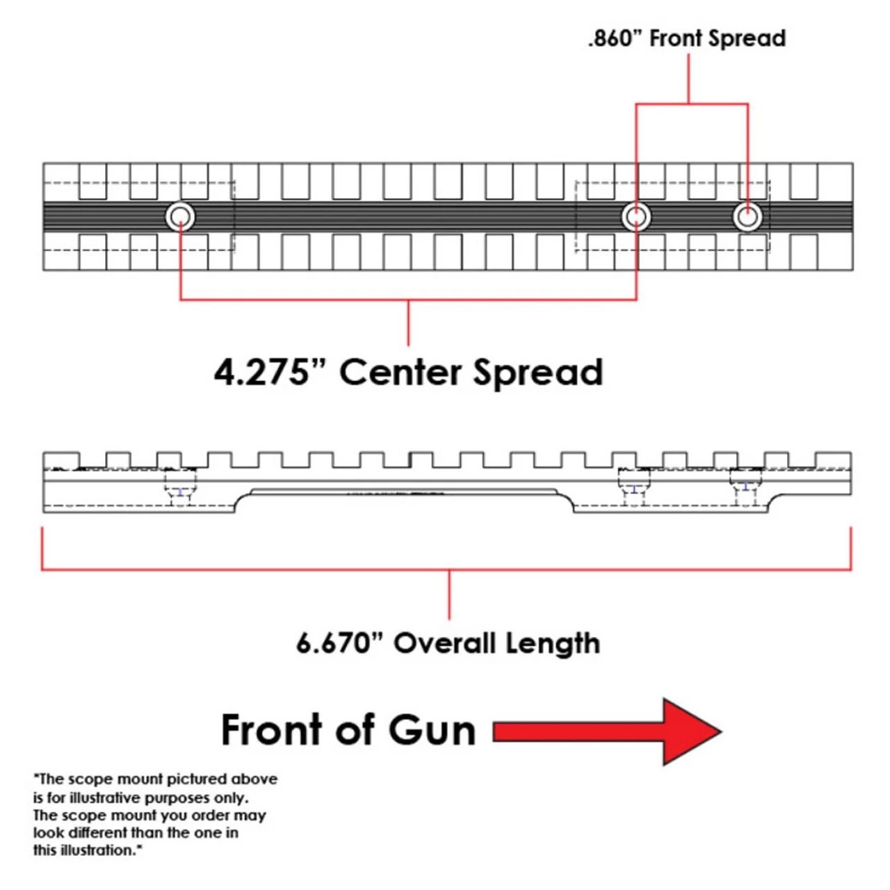 EVOLUTION GUN WORKS Swedish Mauser 3 Hole W/ Hump 20 MOA Picatinny Scope Mount (47032) - Image 3