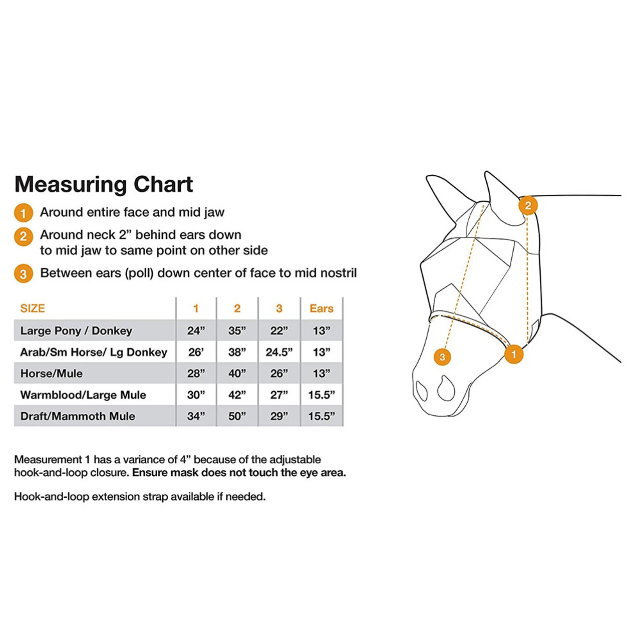 Cashel Company CASHEL Quiet Ride Mule Warmblood Fly Mask With Long Nose And Ears (QRMWBLE) - Image 2