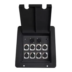 ELITE CORE Recessed Floor Box With 8 XLRF And 2 Speakon Connections (FB8-SP)