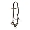 MUSTANG Black/Tan Side Pull Rope Halter With Braided Nose (8022-DJ)