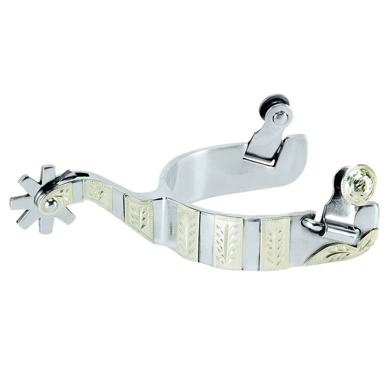 WEAVER LEATHER Men's Spurs With Engraved German Silver Trim (25-6270)