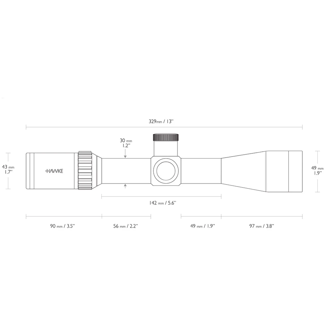 HAWKE Vantage 30 WA 3-9x42 223/308 IR Black Riflescope (14277) - Image 4