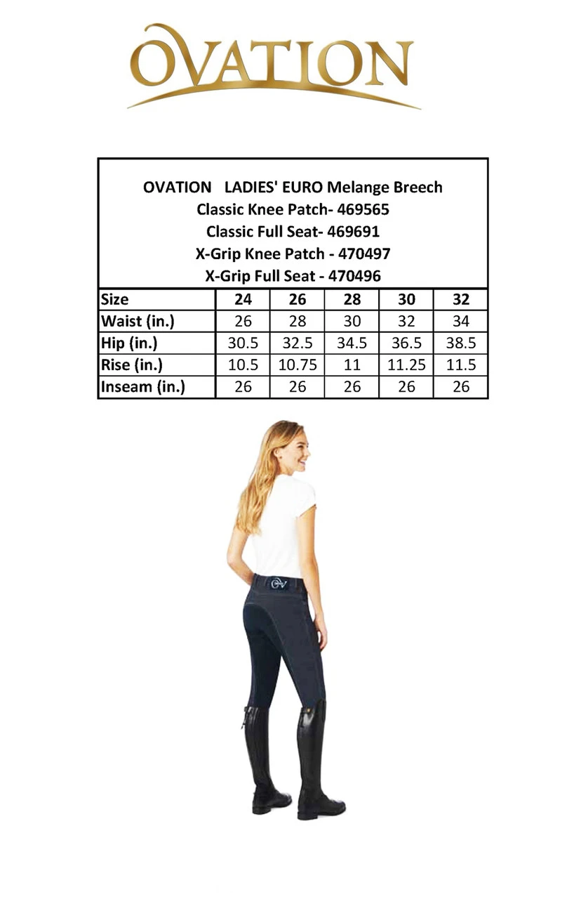 OVATION Ladies Euro Melange Full Seat Breeches (469691) - Image 6