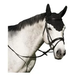 INTREPID INTERNATIONAL Ears And Scalloped Edge Black Horse Fly Veil (247155S)
