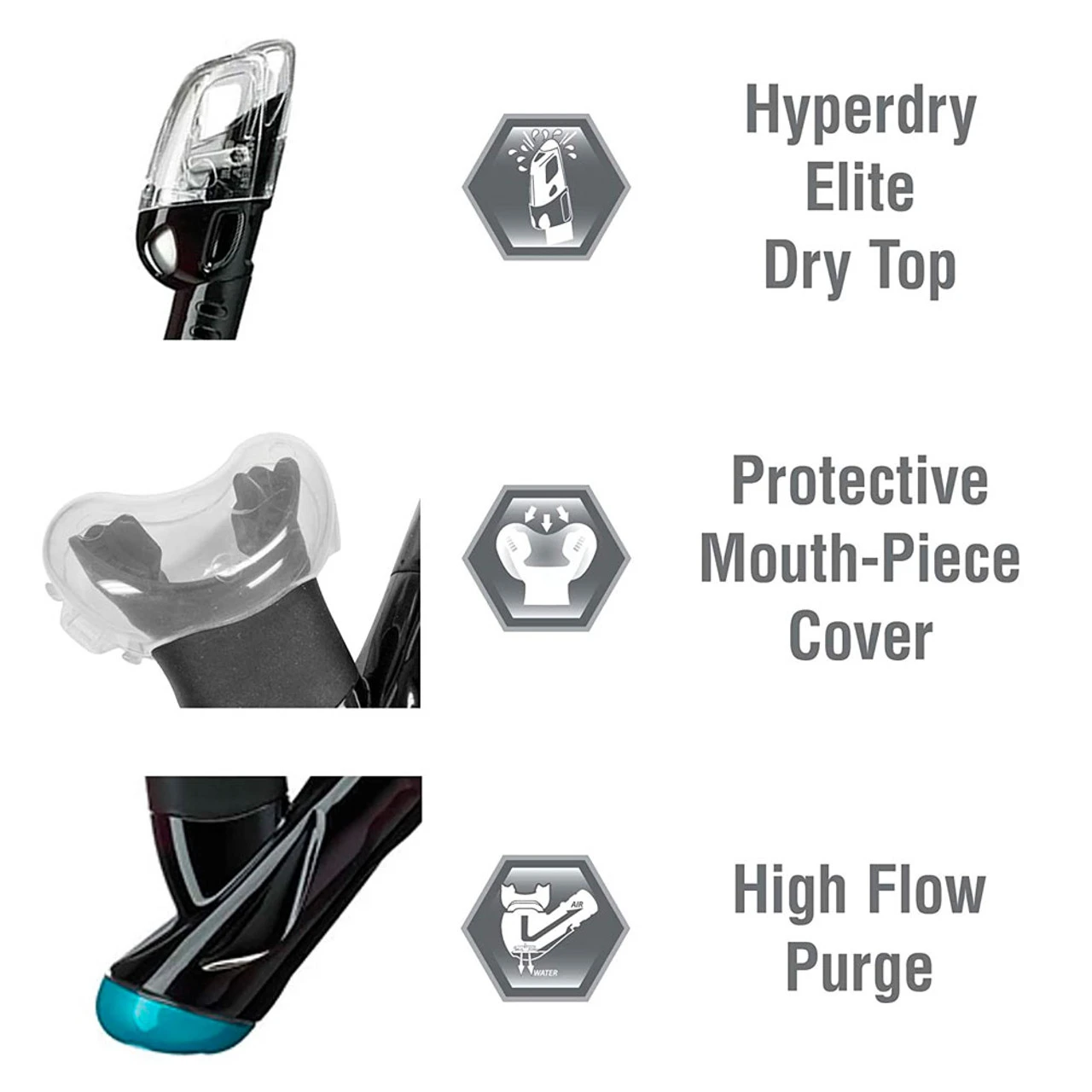 TUSA Powerview Dry Ocean Green/Black Adult Mask And Snorkel Combo (UC-2425P-BKOG) - Image 3