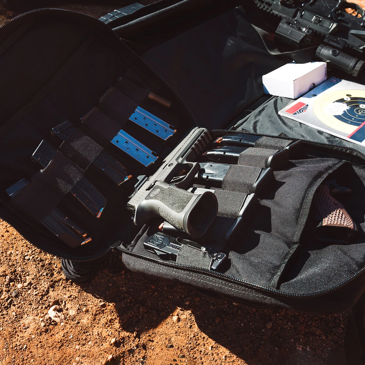 GRITR Soft Pistol Case - Nylon Black Shooting Range Bag With Multiple Pockets - Image 6