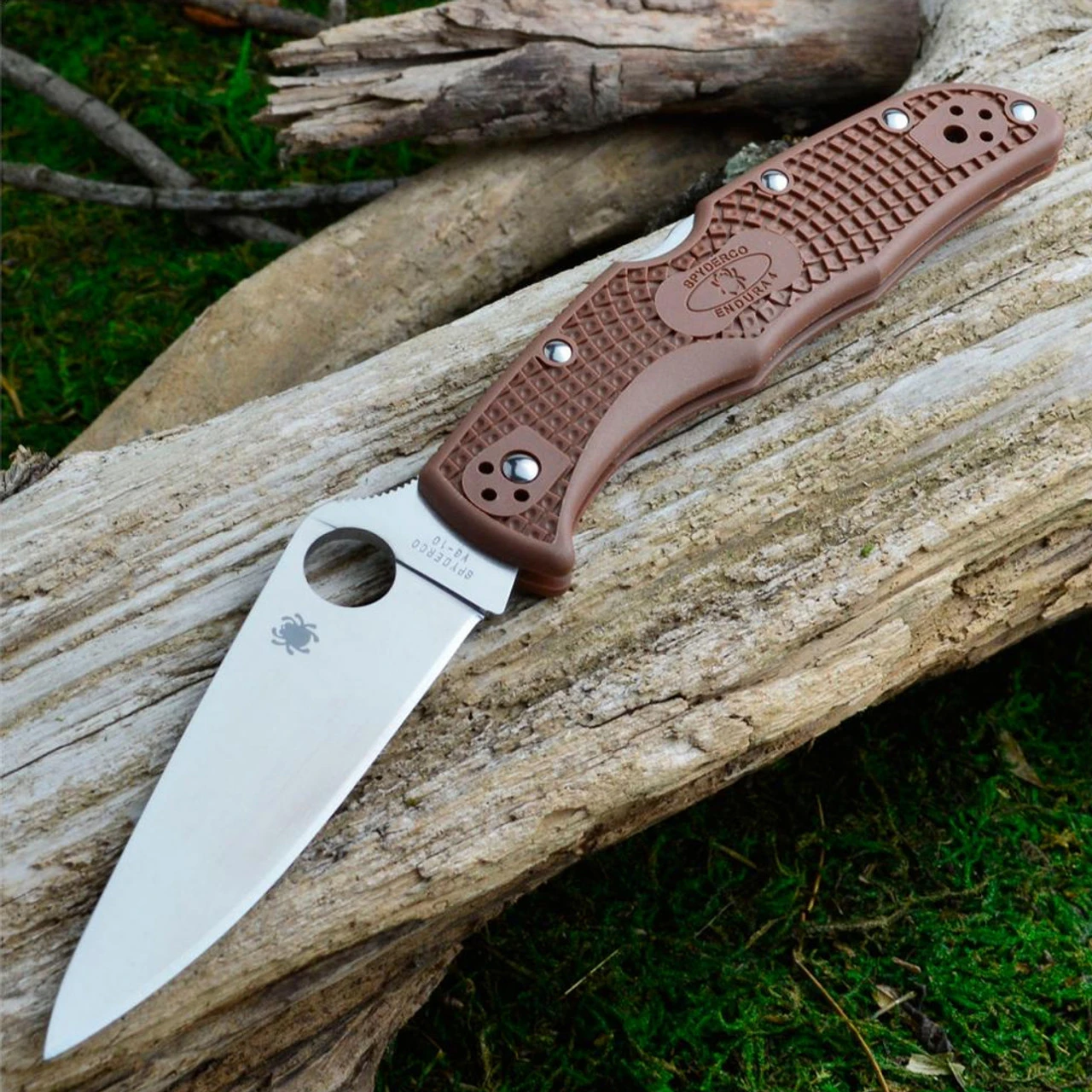 SPYDERCO Endura 4 Lightweight Brown PlainEdge Folding Knife (C10FPBN) - Image 5