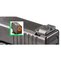 AMERIGLO Green Tritium Orange Outline Black Serrated Rear For Glock: 42,43 Hackathorn Sights (GL-436)