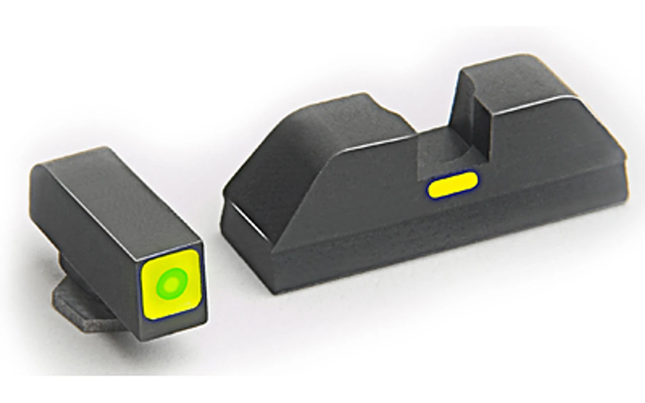 AMERIGLO For Glock CAP Green Tritium LumiGreen Square Outline Front And Lime Green Line Rear Sights (GL-615)