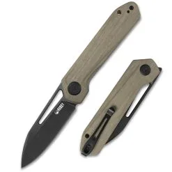 KUBEY Royal Linerlock Black/Tan Folding Knife (KUB321E)